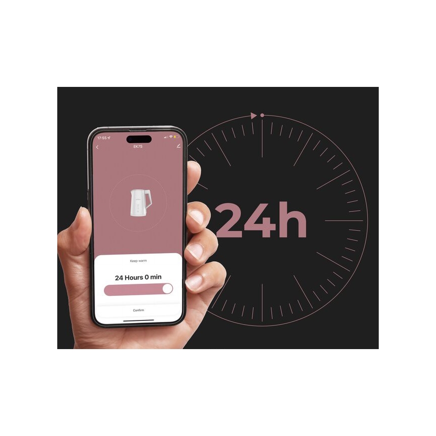 AENO - Chaleira elétrica inteligente com visor LED 1,7 l 2200W/230V branca