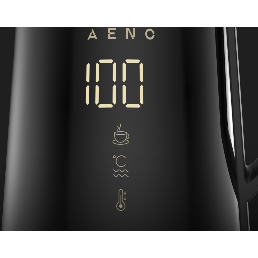 AENO - Chaleira elétrica inteligente 1,7 l com ecrã LED, 2200W/230V, preta