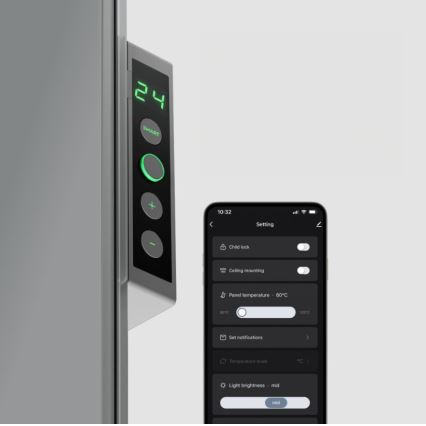 AENO - Painel elétrico de infravermelhos inteligente com LED ecrã 700W temporizador/termóstato IP44 Wi-fi cinzento