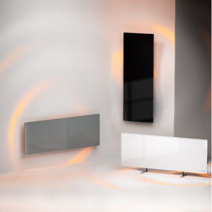 AENO - Painel elétrico de infravermelhos inteligente com LED ecrã 700W temporizador/termóstato IP44 Wi-fi cinzento