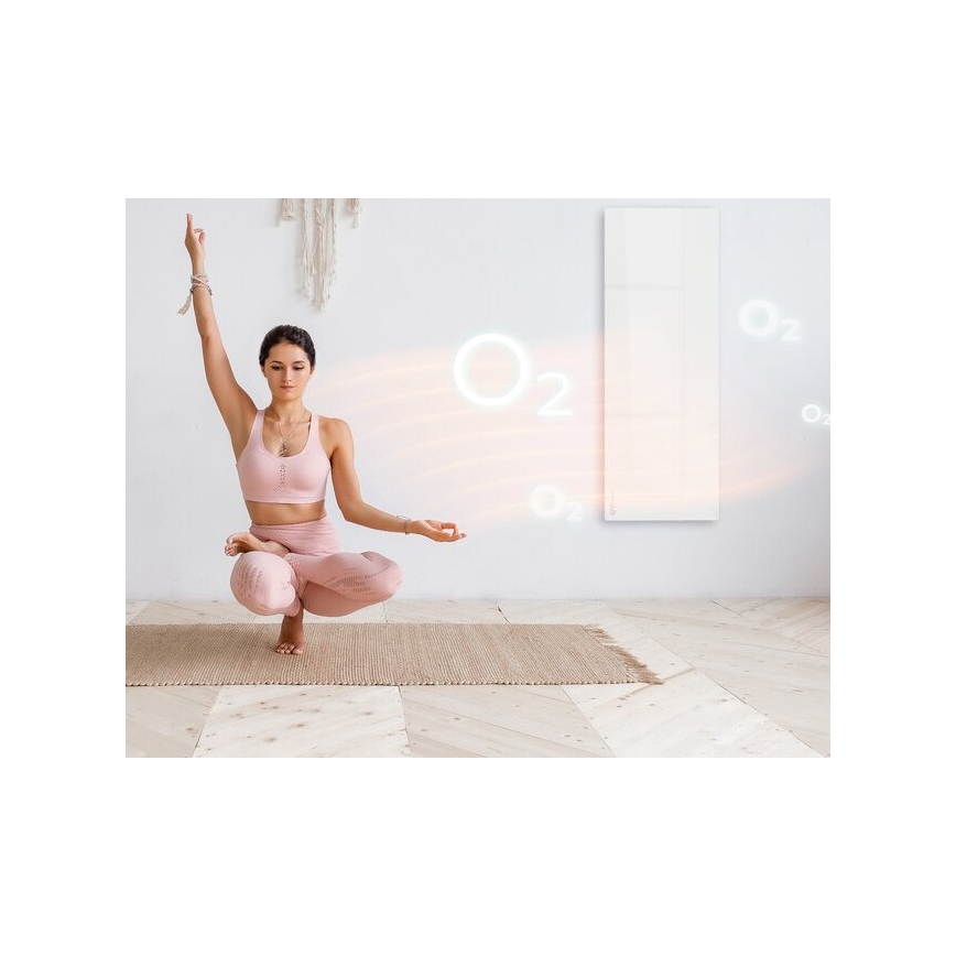 AENO - Painel elétrico de infravermelhos inteligente 700W temporizador/termóstato IP44 Wi-fi branco