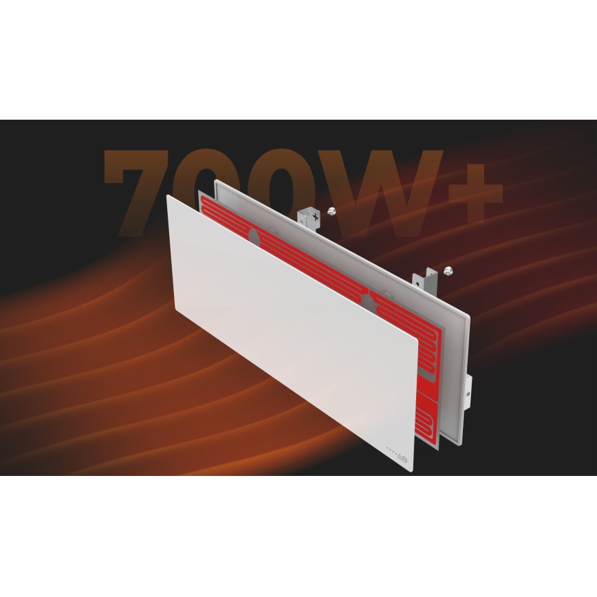 AENO - Painel elétrico de infravermelhos inteligente 700W temporizador/termóstato IP44 Wi-fi branco