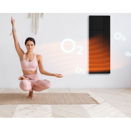 AENO - Painel elétrico de infravermelhos inteligente 700W temporizador/termóstato IP44 Wi-fi preto