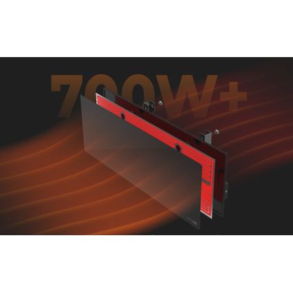 AENO - Painel elétrico de infravermelhos inteligente 700W temporizador/termóstato IP44 Wi-fi preto