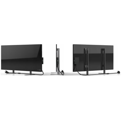 AENO - Painel elétrico de infravermelhos inteligente com ecrã LED 700W temporizador/termóstato IP44 Wi-fi preto