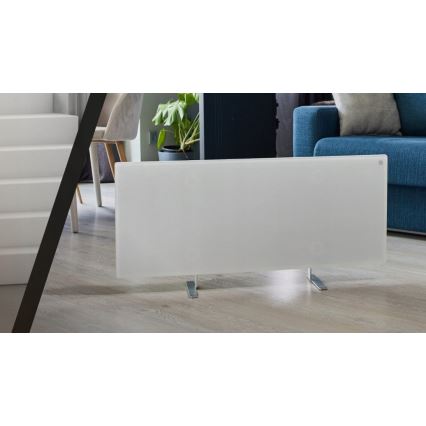 AENO - Painel elétrico de infravermelhos inteligente com LED ecrã 700W temporizador/termóstato IP44 Wi-fi branco