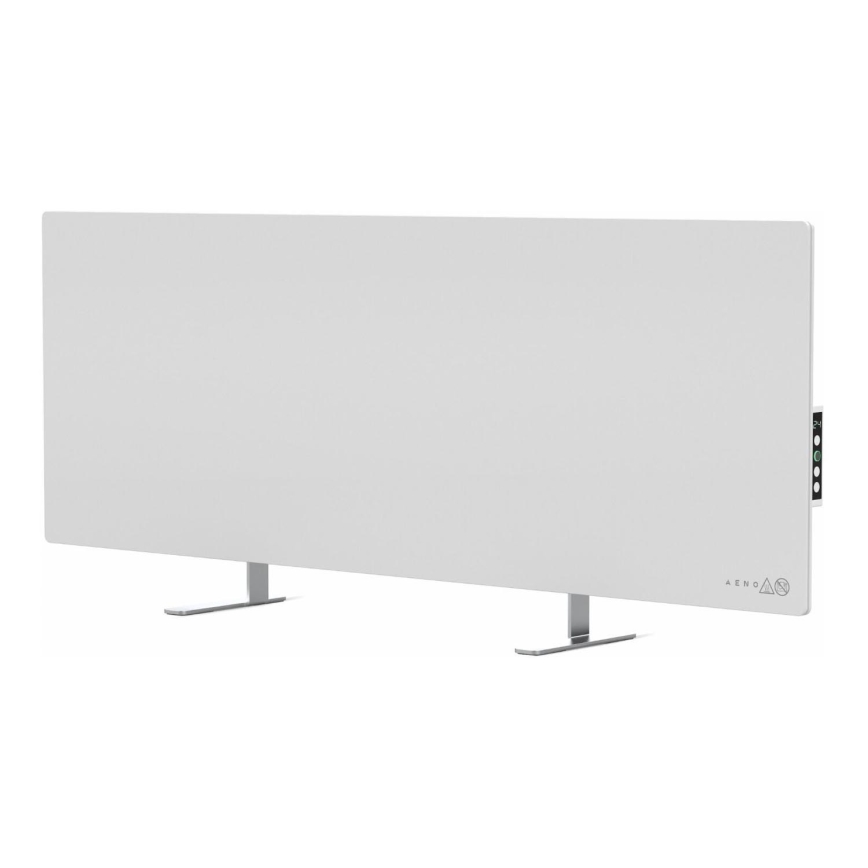 AENO - Painel elétrico de infravermelhos inteligente com LED ecrã 700W temporizador/termóstato IP44 Wi-fi branco