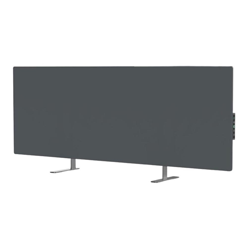 AENO - Painel elétrico de infravermelhos inteligente com LED ecrã 700W temporizador/termóstato IP44 Wi-fi cinzento