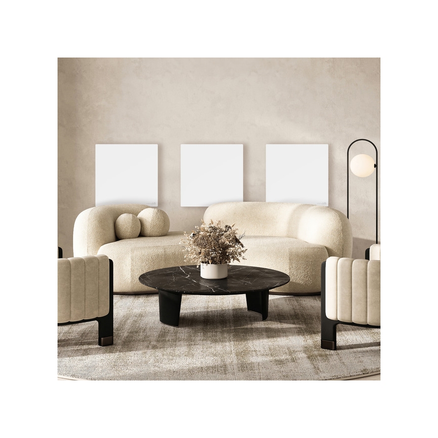 AENO - Painel infravermelho eléctrico inteligente 500W temporizador/termostato Wi-Fi branco