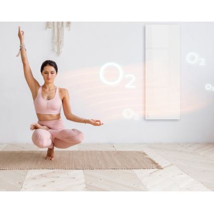 AENO - Painel infravermelho elétrico inteligente 700 W com temporizador/termostato IP44 Wi-Fi branco