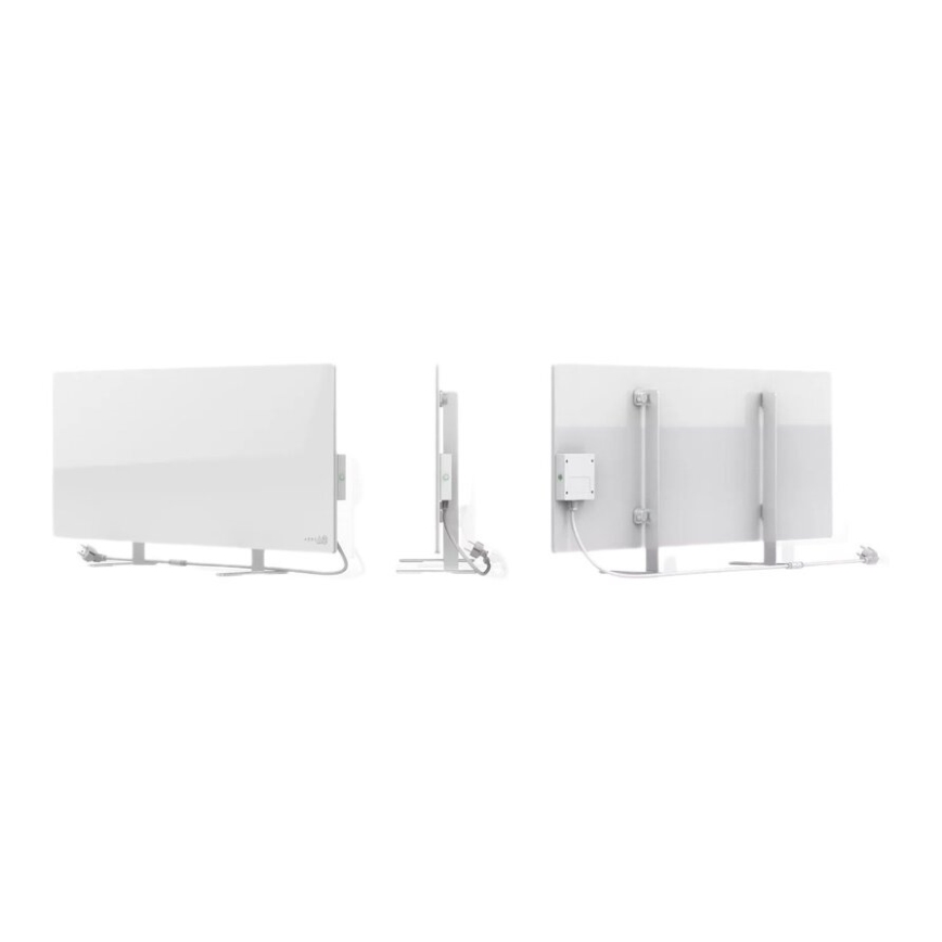 AENO - Painel infravermelho elétrico inteligente com ecrã LED 700W, temporizador/termostato, IP44, Wi‑Fi, branco
