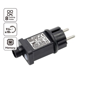 Aigostar - Adaptador de alimentação para exterior 9W/31V/8 funções IP44 preto