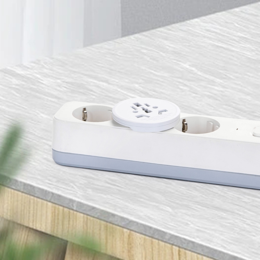 Aigostar - Adaptador de viagem para a UE, branco