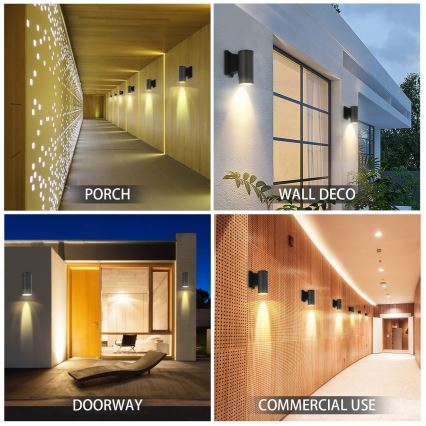 Aigostar - Aplique de parede exterior 1xGU10/230V IP65 preto redondo