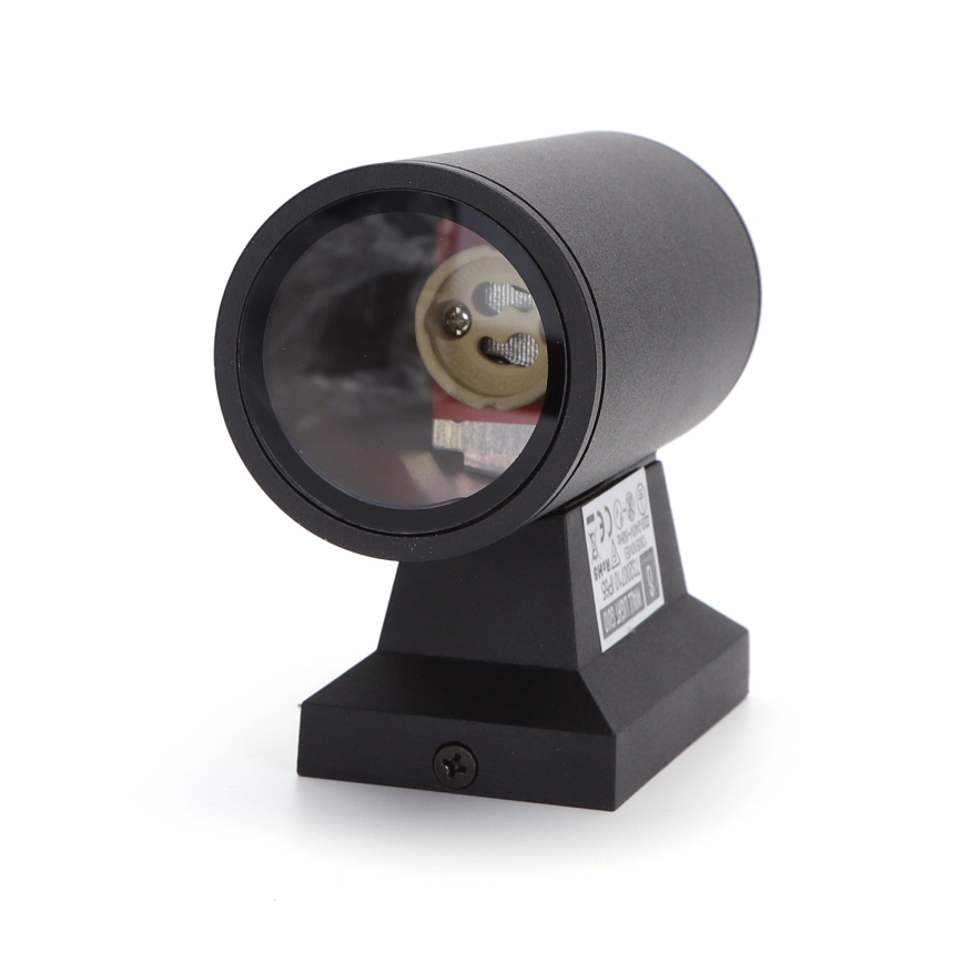 Aigostar - Aplique de parede exterior 1xGU10/230V IP65 preto redondo