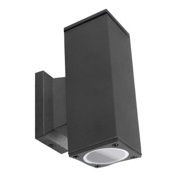 Aigostar - Aplique de parede exterior 2xGU10/230V IP65 preto quadrado