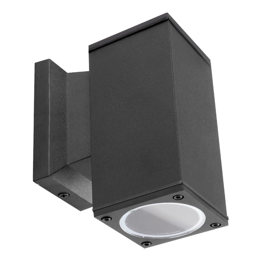 Aigostar - Aplique de parede para exterior 1xGU10/230V IP65 preto quadrado