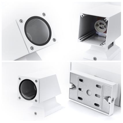 Aigostar - Aplique de parede para exterior 2xGU10/230V IP65 branco quadrado