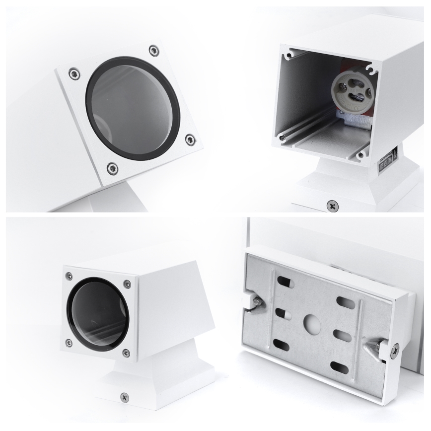 Aigostar - Aplique de parede para exterior 2xGU10/230V IP65 branco quadrado