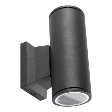 Aigostar - Aplique de parede para exterior 2xGU10/35W/230V preto IP65 redondo