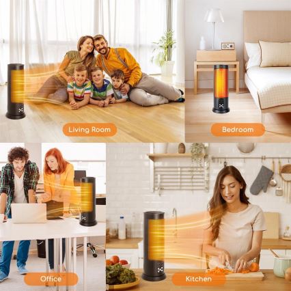 Aigostar - Aquecedor elétrico 1500W/230V com controlo remoto