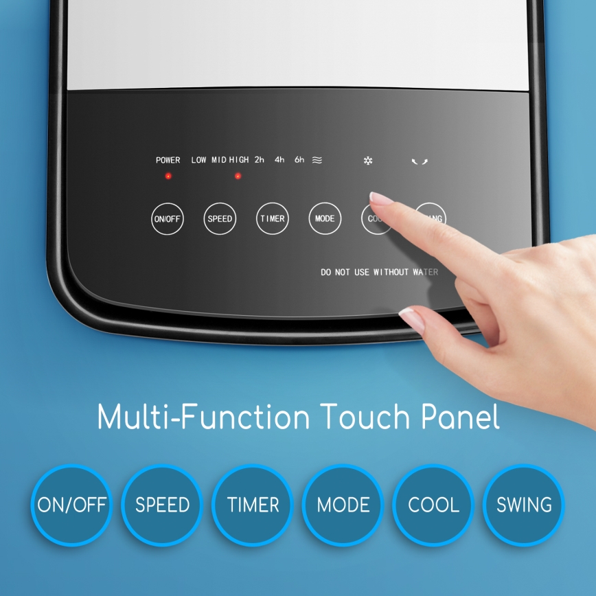 Aigostar - Ar Condicionado Evaporativo 60W/230V branco/preto + controlo remoto