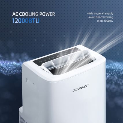 Aigostar - Ar condicionado portátil inteligente 1337W/230V 12000 BTU Wi-Fi branco + controlo remoto
