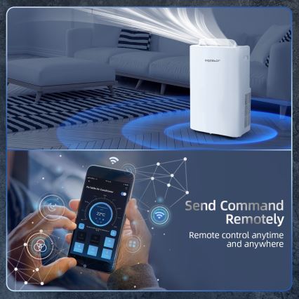 Aigostar - Ar condicionado portátil inteligente 1337W/230V 12000 BTU Wi-Fi branco + controlo remoto