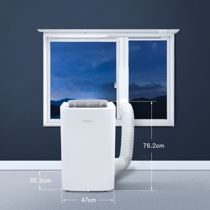 Aigostar - Ar condicionado portátil inteligente 1337W/230V 12000 BTU Wi-Fi branco + controlo remoto