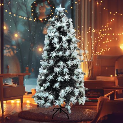 Aigostar - Árvore de Natal LED para exterior 205 LEDs/8 funções 1,8 m IP44 branco frio