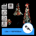 Aigostar - Árvore de Natal LED para exterior 100 LEDs, 1,5 m, IP44, vermelho e branco frio