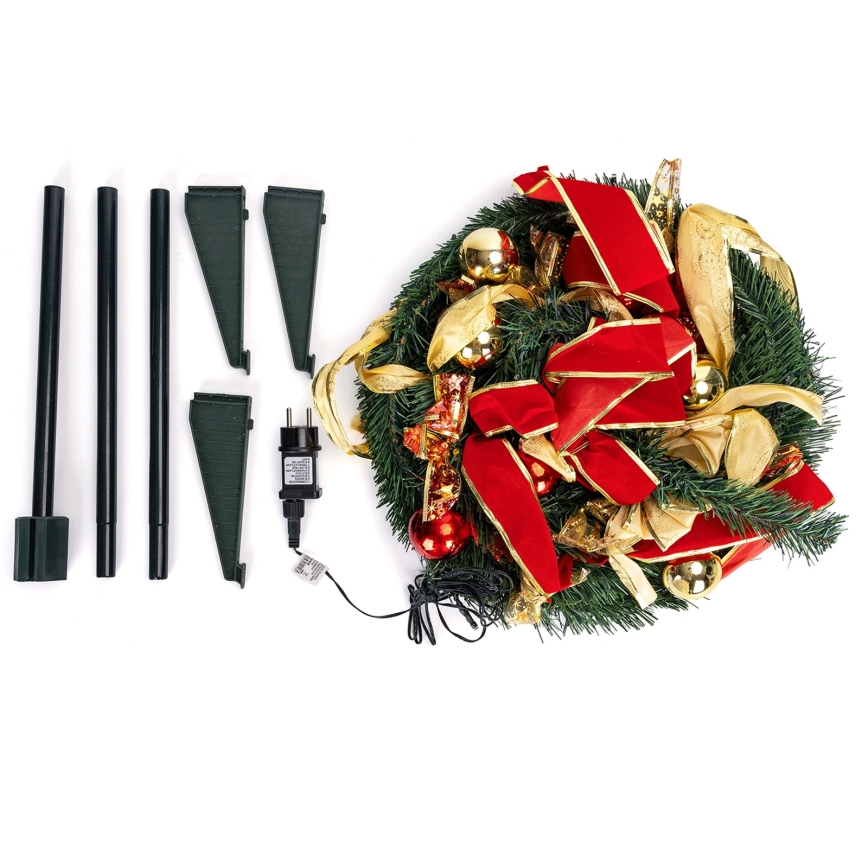 Aigostar - Árvore de Natal LED para exterior, 150 LEDs, 1,8 m, IP44, vermelho e branco frio