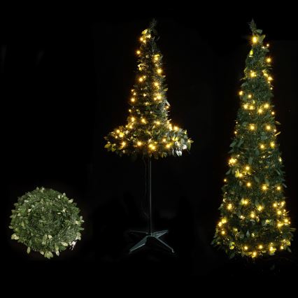 Aigostar - Árvore de Natal LED para exterior 150 LEDs 1,8 m IP44 verde, branco quente