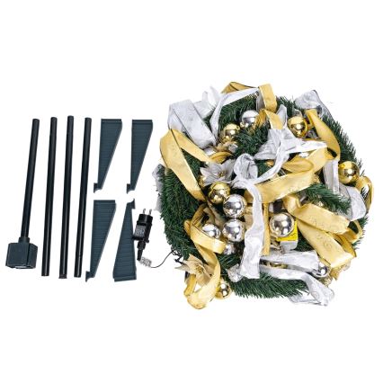 Aigostar - Árvore de Natal LED para exterior 150 LEDs 1,8 m IP44 branco/dourado, branco quente