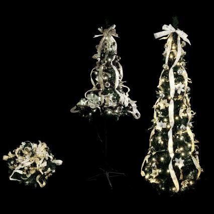 Aigostar - Árvore de Natal LED para exterior 150xLED 1,8m IP44 branco/dourado, branco frio