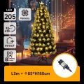 Aigostar - Árvore de Natal LED para exterior 205 LEDs / 8 funções / 180 cm / IP44 / branco quente