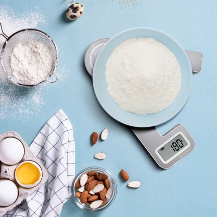 Aigostar - Balança de cozinha dobrável 5kg cromo fosco