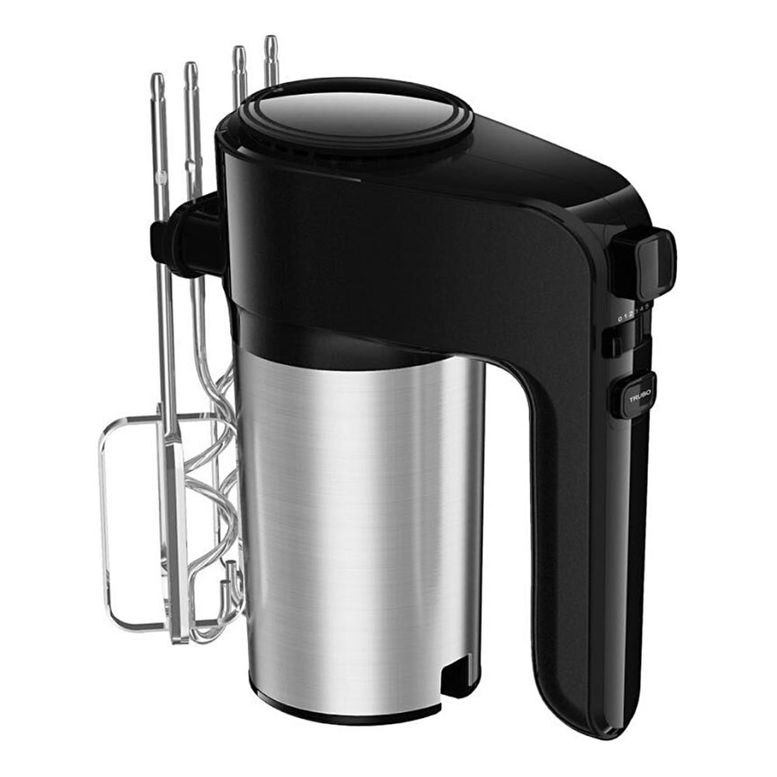 Aigostar - Batedeira portátil 300W/230V preto/cromado mate