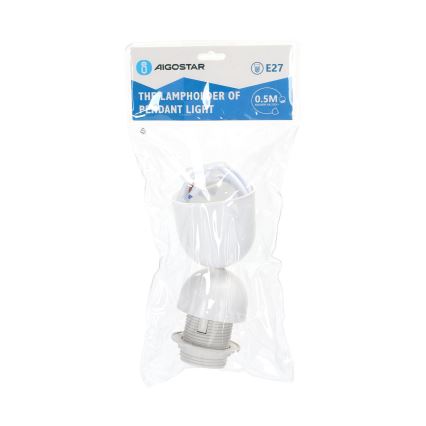 Aigostar - Cabo de alimentação 1xE27/60W/250V branco