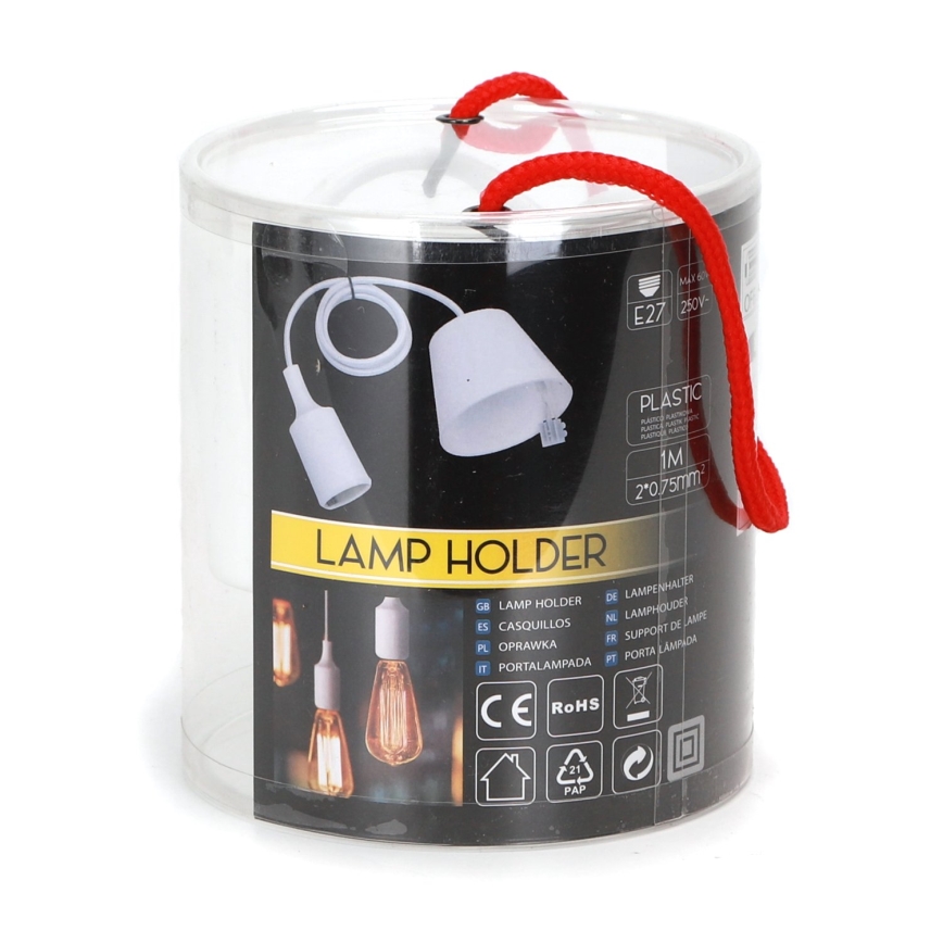 Aigostar - Cabo de alimentação 1xE27/60W/250V branco