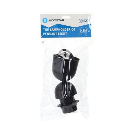 Aigostar - Cabo de alimentação 1xE27/60W/250V preto