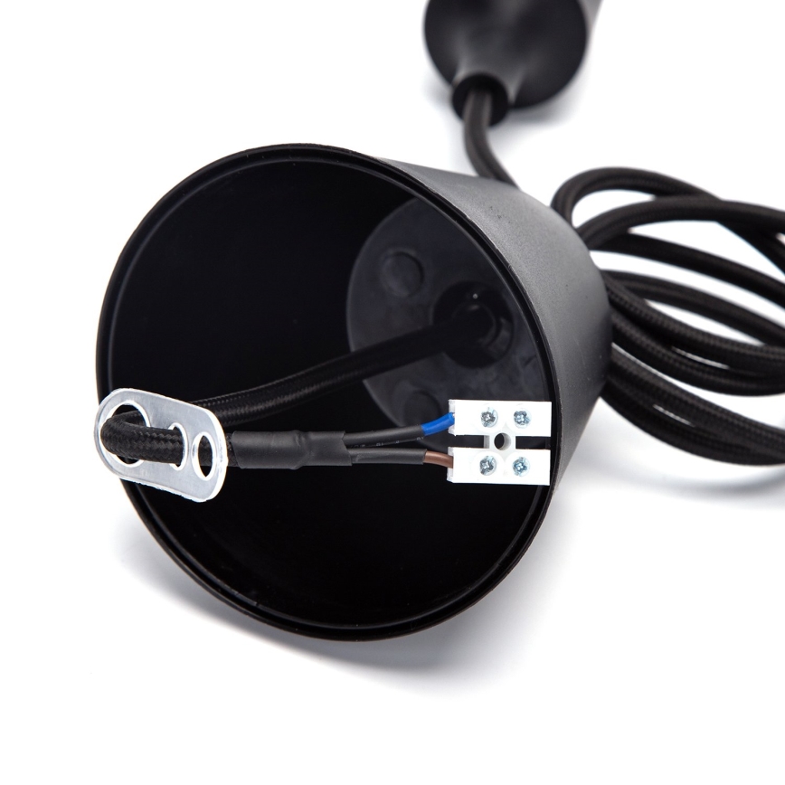 Aigostar - Cabo de alimentação 1xE27/60W/250V preto