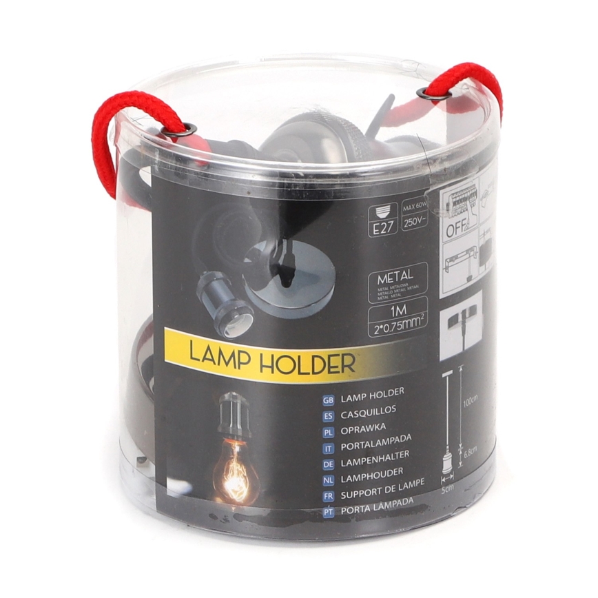 Aigostar - Cabo de carregamento 1xE27/60W/230V antracite