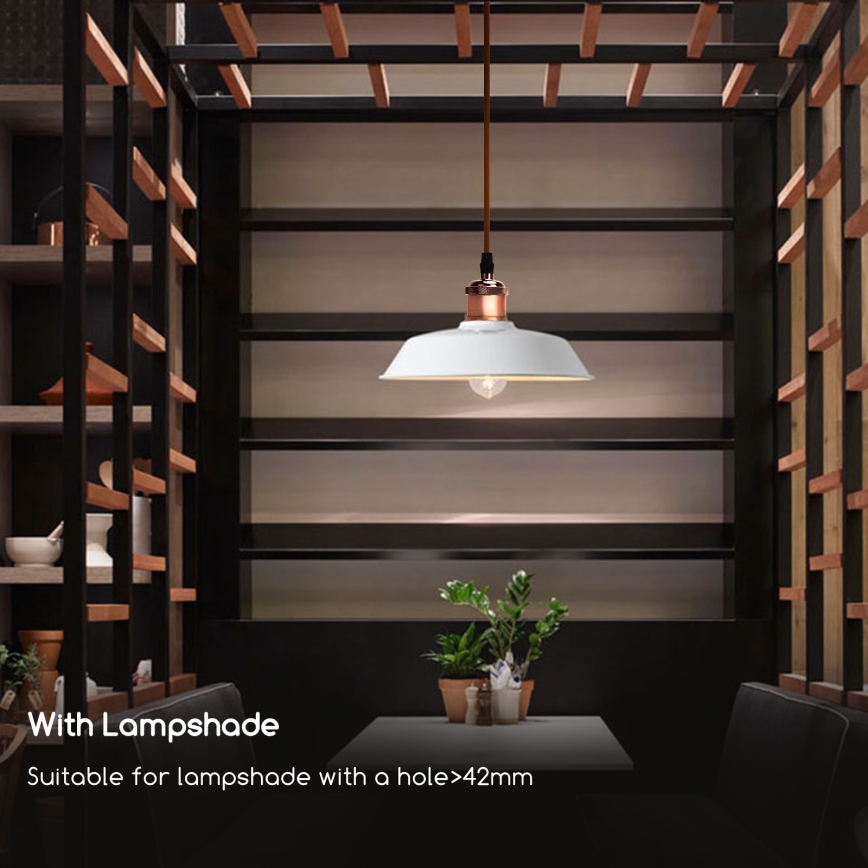 Aigostar - Cabo de carregamento 1xE27/60W/230V cobre