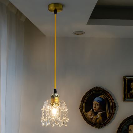 Aigostar - Cabo de carregamento 1xE27/60W/230V dourada