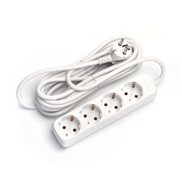 Aigostar - Cabo de extensão 4Z Tipo F 1,5m branco SCHUKO