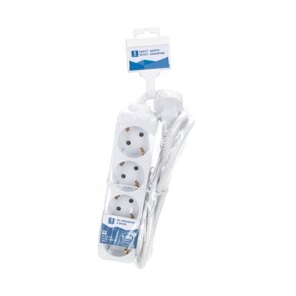 Aigostar - Cabo de extensão 4Z Tipo F 1,5m branco SCHUKO