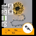 Aigostar - Cabo de luzes de Natal LED para exterior 1500xLED/8 funções 78m IP44 branco quente