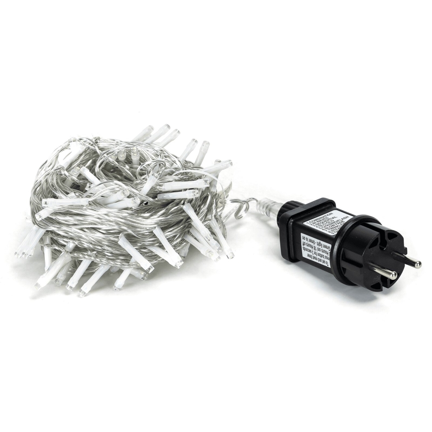 Aigostar - Cadeia de luzes de Natal LED para exterior 100 LEDs, 8 funções, 13 m, IP44, branco frio