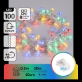 Aigostar - Cadeia de luzes de Natal LED para exterior 100 LEDs/8 funções 3x pilhas AA 10,3 m IP44 multicolorido